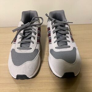 Adidas Men's Gray and Burgundy Sneakers